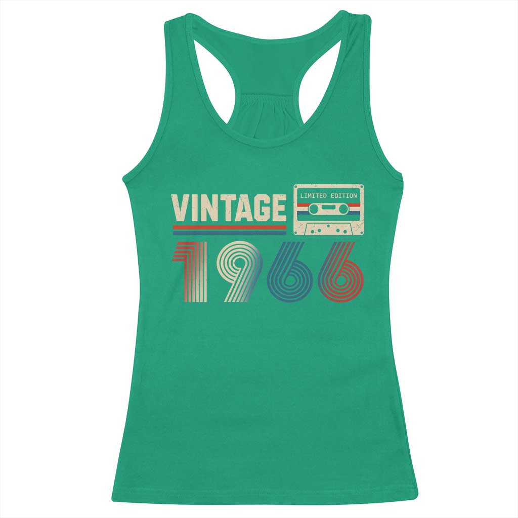 Vintage 1966 60th Birthday Gifts Racerback Tank Top 60 Year Old Favors