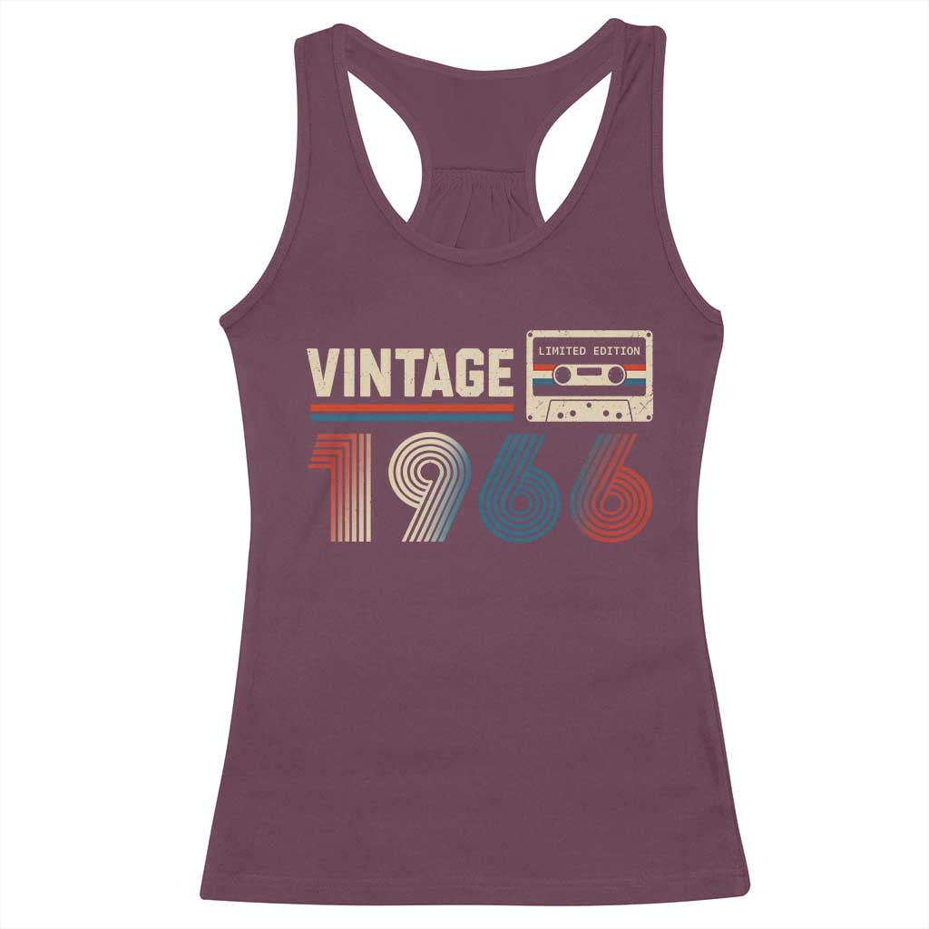 Vintage 1966 60th Birthday Gifts Racerback Tank Top 60 Year Old Favors
