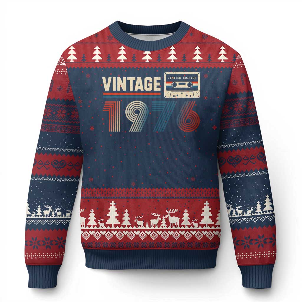 Vintage 1976 50th Birthday Gifts Ugly Christmas Sweater 50 Year Old Favors