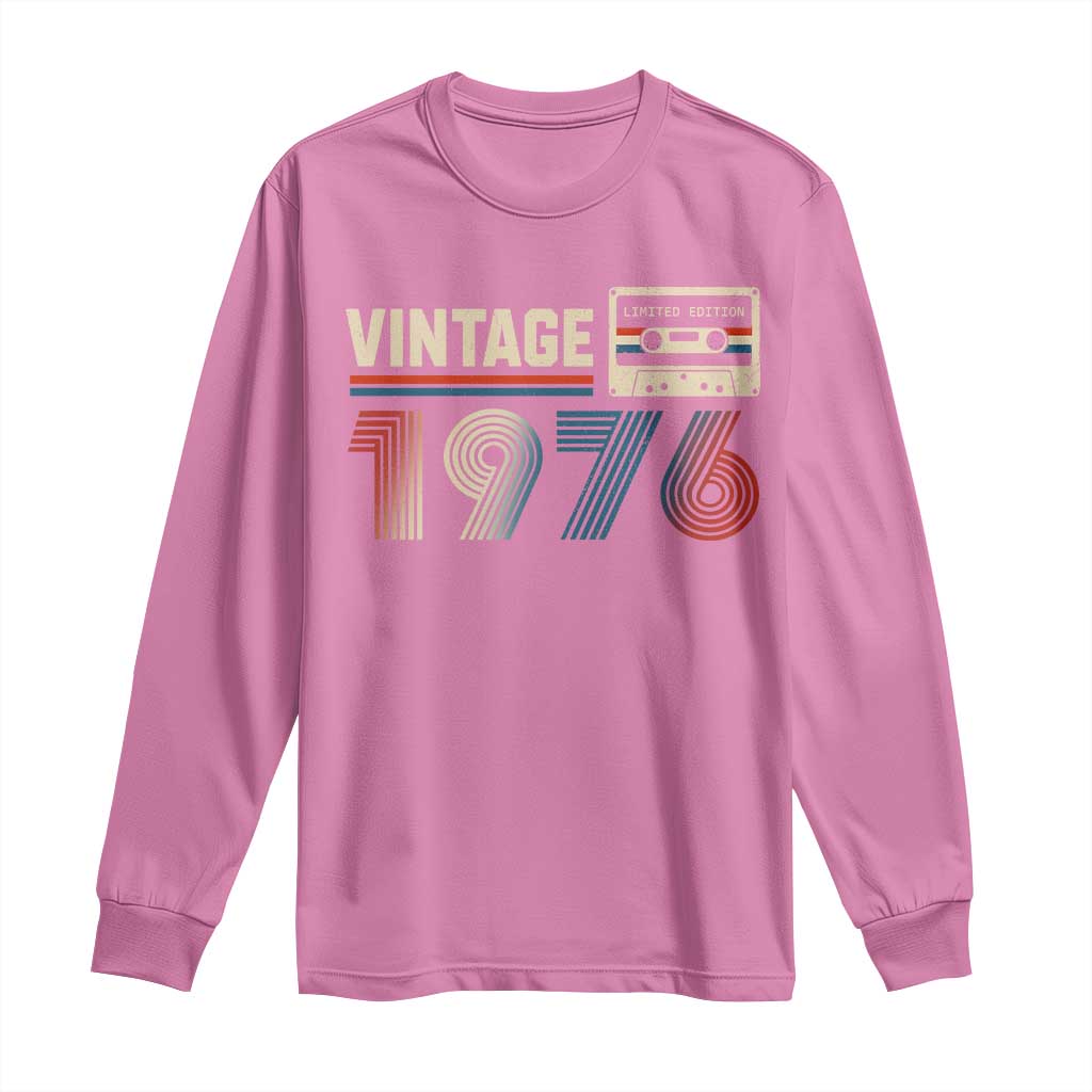 Vintage 1976 50th Birthday Gifts Long Sleeve Shirt 50 Year Old Favors