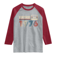 Vintage 1976 50th Birthday Gifts Raglan Shirt 50 Year Old Favors
