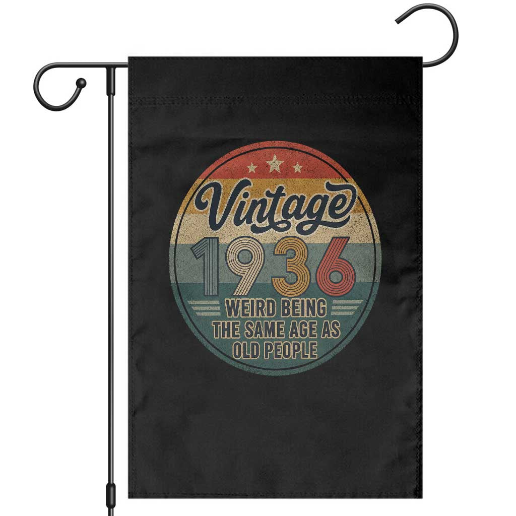 Vintage 1936 90th Birthday Garden Flag 90 Year Old Gift Weird Being the Same Age as Old People