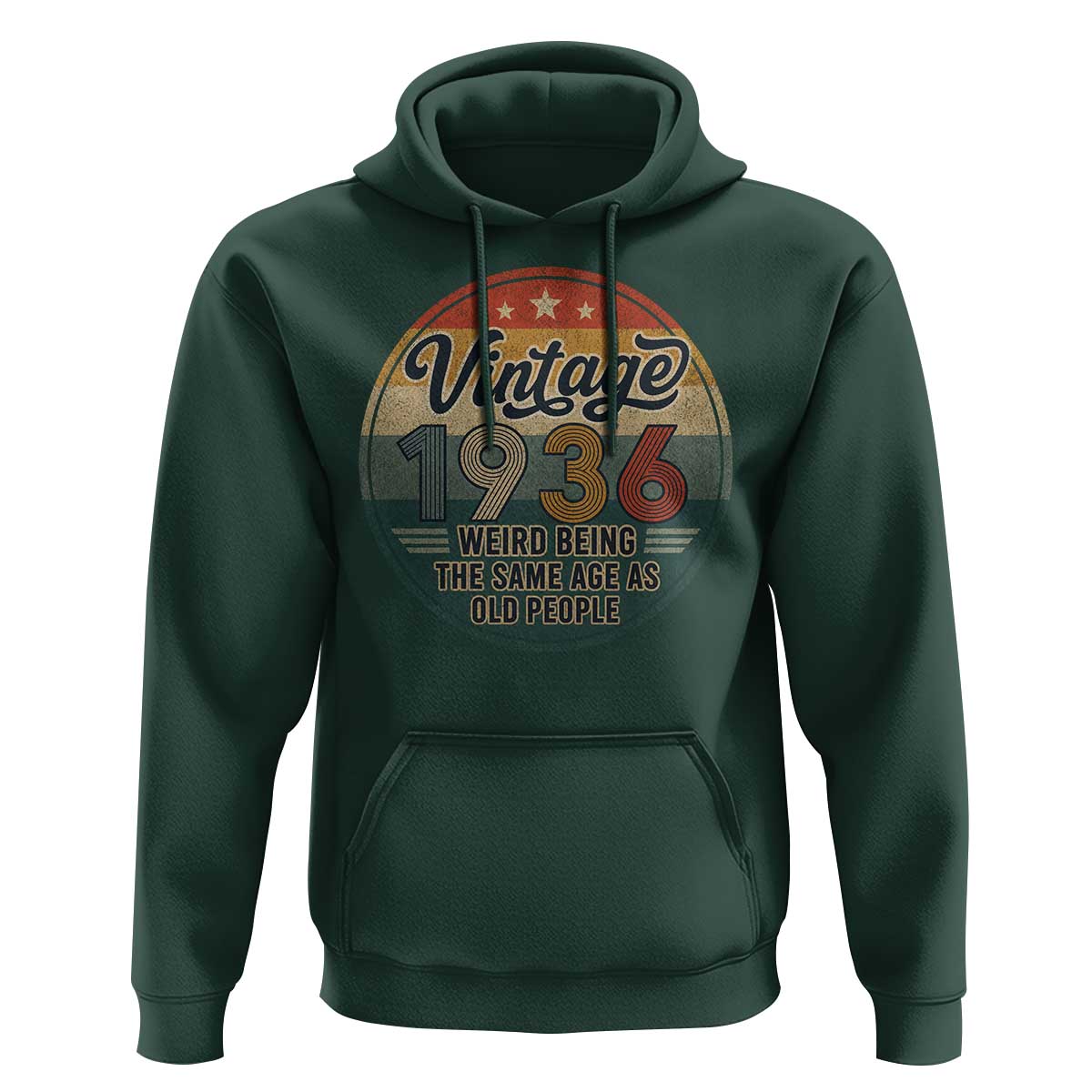 Vintage 1936 90th Birthday Hoodie 90 Year Old Gift Weird Being the Same Age as Old People