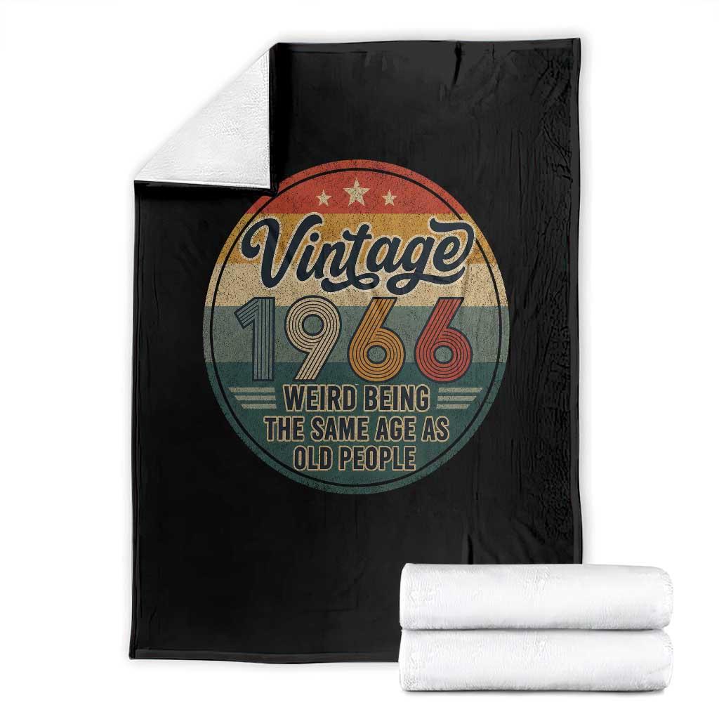 Vintage 1966 60th Birthday Throw Blanket 60 Year Old Gift Weird Being the Same Age as Old People