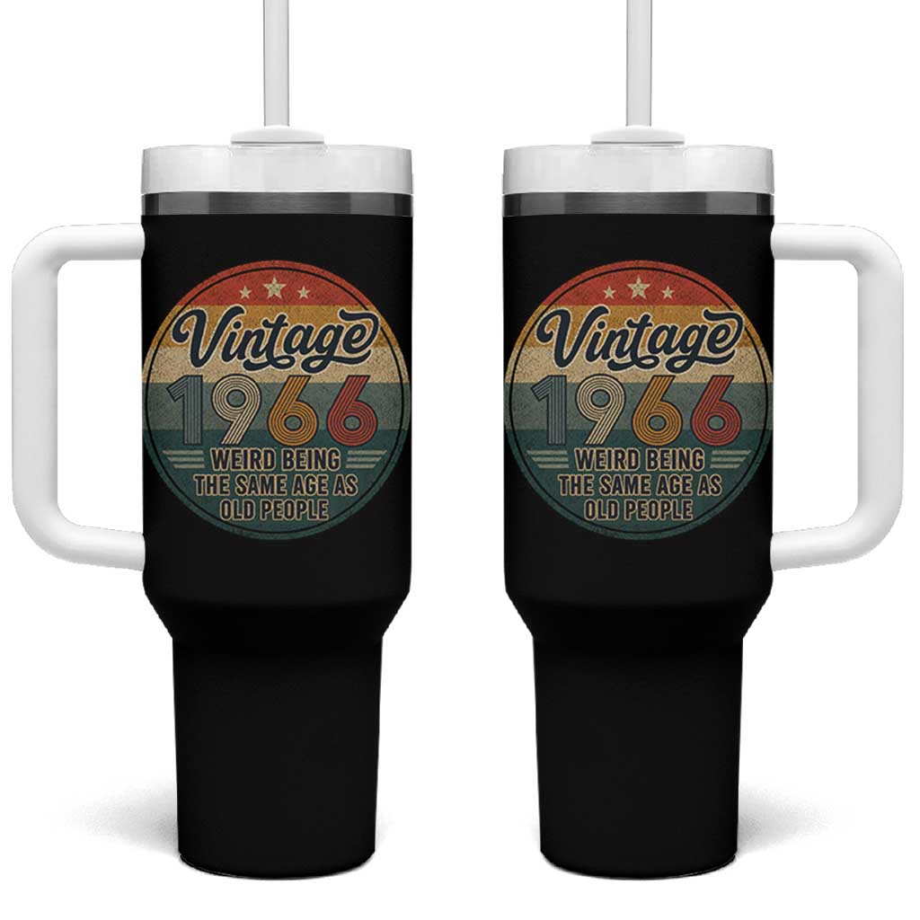 Vintage 1966 60th Birthday Tumbler With Handle 60 Year Old Gift Weird Being the Same Age as Old People