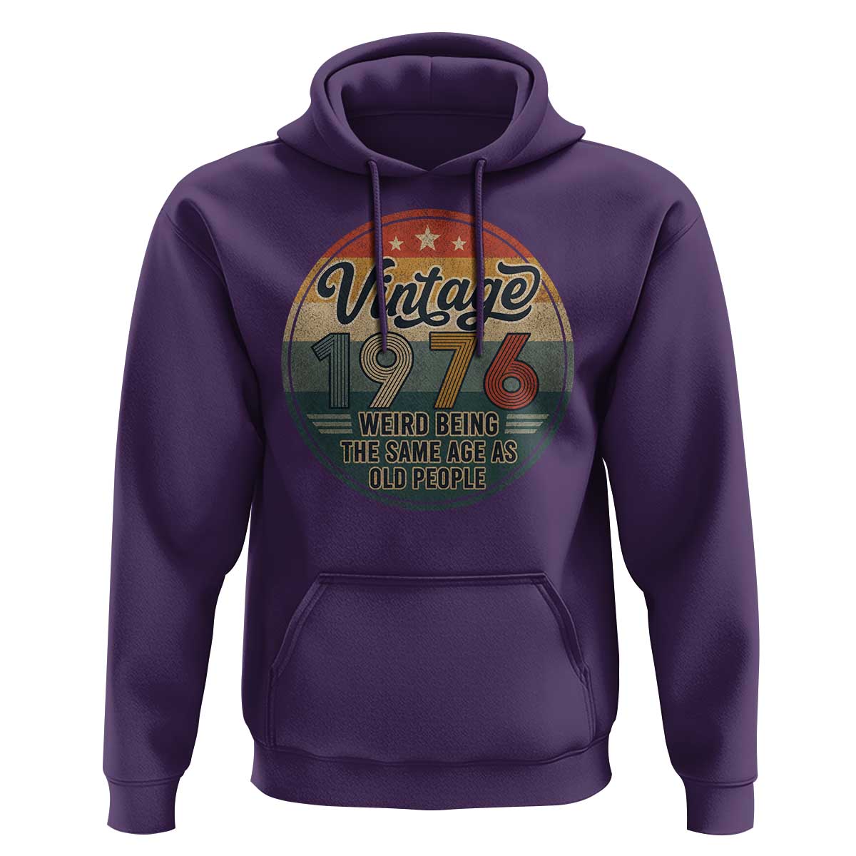 Vintage 1976 50th Birthday Hoodie 50 Year Old Gift Weird Being the Same Age as Old People