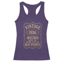 90th Birthday Racerback Tank Top Vintage 90yr 1936 90 Year Old Gift Weird Being the Same Age as Old People
