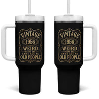 70th Birthday Tumbler With Handle Vintage 70yr 1956 70 Year Old Gift Weird Being the Same Age as Old People