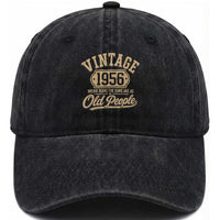 70th Birthday Washed Cotton Baseball Cap Vintage 1956 70 Year Old Gift Weird Being the Same Age as Old People