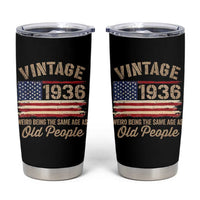 90th Birthday Tumbler Cup Vintage 1936 Weird Being the Same Age as Old People USA Flag