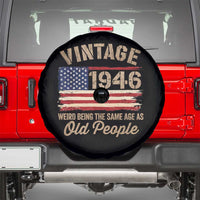 80th Birthday Spare Tire Cover Vintage 1946 Weird Being the Same Age as Old People USA Flag