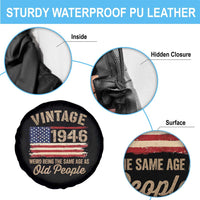 80th Birthday Spare Tire Cover Vintage 1946 Weird Being the Same Age as Old People USA Flag