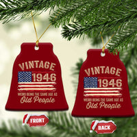 80th Birthday Ceramic Ornament Vintage 1946 Weird Being the Same Age as Old People USA Flag