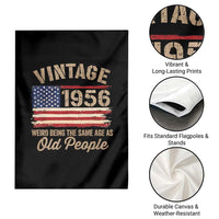 70th Birthday Garden Flag Vintage 1956 Weird Being the Same Age as Old People USA Flag