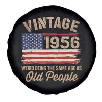 70th Birthday Spare Tire Cover Vintage 1956 Weird Being the Same Age as Old People USA Flag