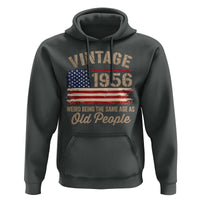 70th Birthday Hoodie Vintage 1956 Weird Being the Same Age as Old People USA Flag