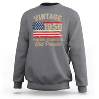70th Birthday Sweatshirt Vintage 1956 Weird Being the Same Age as Old People USA Flag