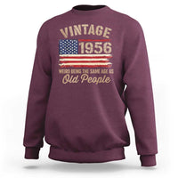 70th Birthday Sweatshirt Vintage 1956 Weird Being the Same Age as Old People USA Flag