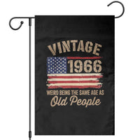 60th Birthday Garden Flag Vintage 1966 Weird Being the Same Age as Old People USA Flag