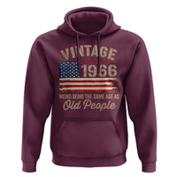60th Birthday Hoodie Vintage 1966 Weird Being the Same Age as Old People USA Flag