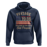 60th Birthday Hoodie Vintage 1966 Weird Being the Same Age as Old People USA Flag