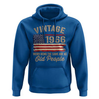 60th Birthday Hoodie Vintage 1966 Weird Being the Same Age as Old People USA Flag