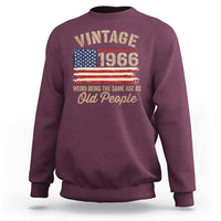 60th Birthday Sweatshirt Vintage 1966 Weird Being the Same Age as Old People USA Flag