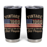 60th Birthday Tumbler Cup Vintage 1966 Weird Being the Same Age as Old People USA Flag