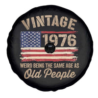 50th Birthday Spare Tire Cover Vintage 1976 Weird Being the Same Age as Old People USA Flag
