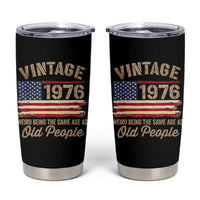 50th Birthday Tumbler Cup Vintage 1976 Weird Being the Same Age as Old People USA Flag