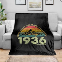 90th Birthday Throw Blanket Vintage 1936 Weird Being the Same Age as Old People 90 Year Old Gift