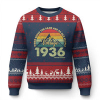 90th Birthday Ugly Christmas Sweater Vintage 1936 Weird Being the Same Age as Old People 90 Year Old Gift
