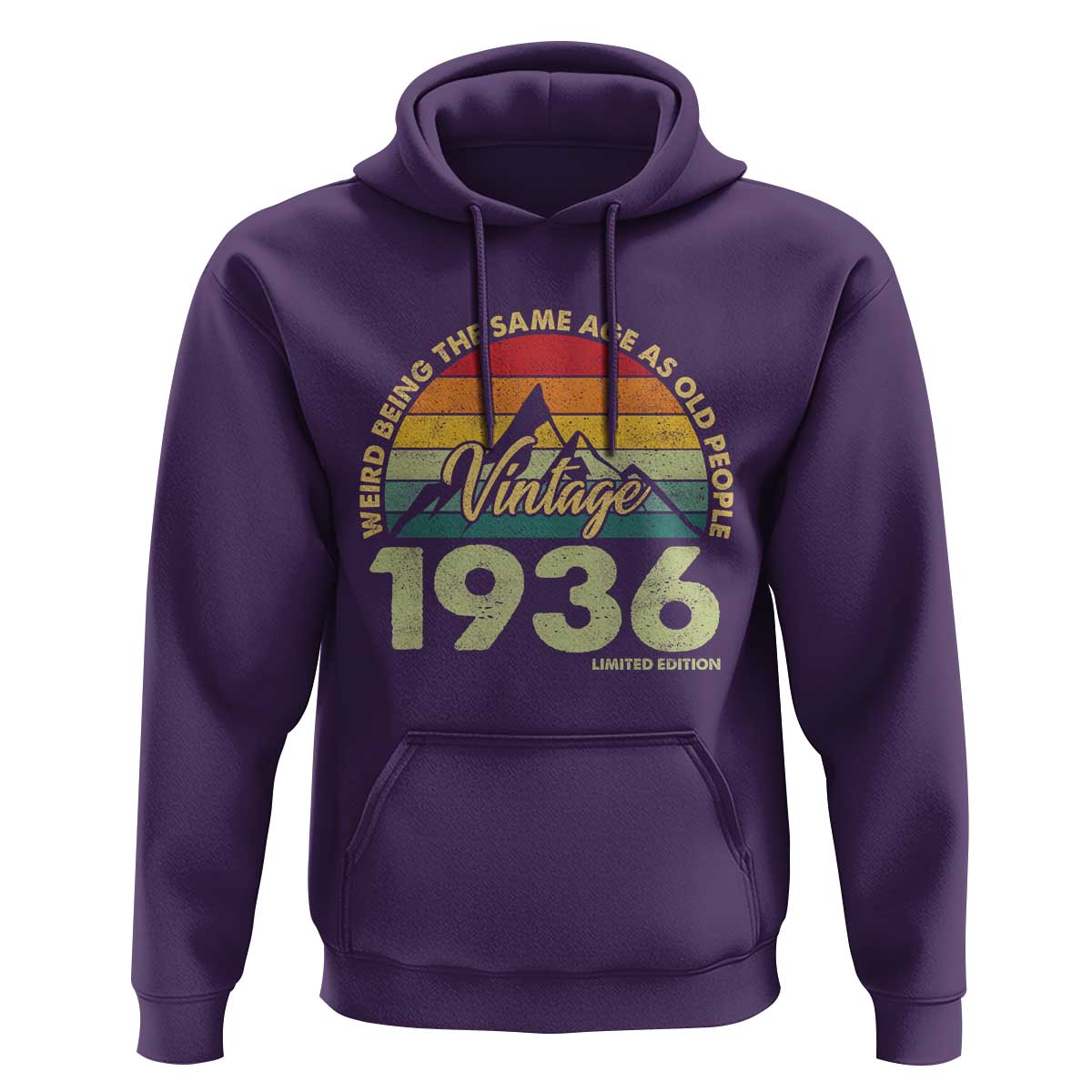 90th Birthday Hoodie Vintage 1936 Weird Being the Same Age as Old People 90 Year Old Gift