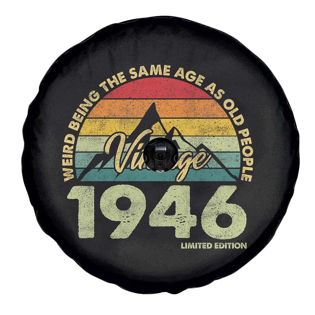 80th Birthday Spare Tire Cover Vintage 1946 Weird Being the Same Age as Old People 80 Year Old Gift
