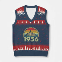 70th Birthday V-Neck Knit Sweater Vest Vintage 1956 Weird Being the Same Age as Old People 70 Year Old Gift
