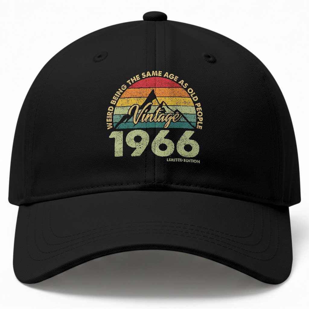 60th Birthday Baseball Cap Vintage 1966 Weird Being the Same Age as Old People 60 Year Old Gift