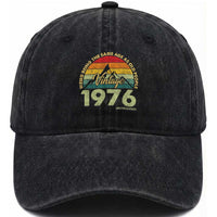 50th Birthday Washed Cotton Baseball Cap Vintage 1976 Weird Being the Same Age as Old People 50 Year Old Gift