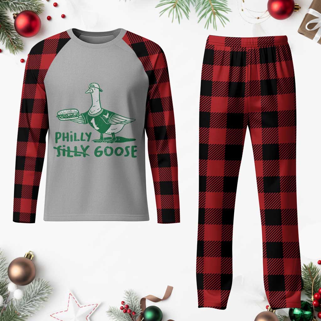 Philly Goose Plaid Pajama Set Funny Philadelphia Fan Silly Gooses - Wonder Print Shop