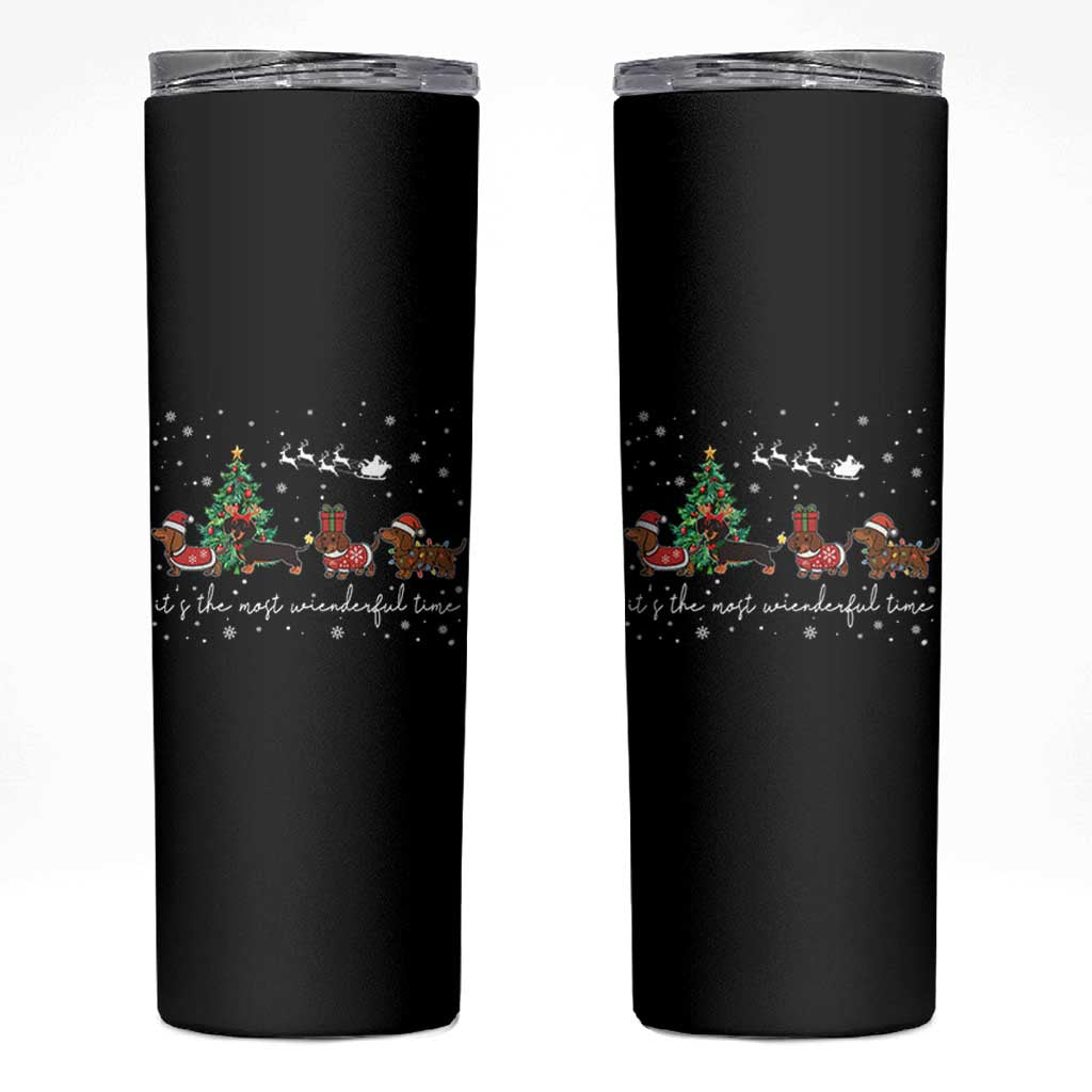 Dachshund Christmas Skinny Tumbler Funny Weiner Dog Lovers Its The Most Wienderful Time - Wonder Print Shop