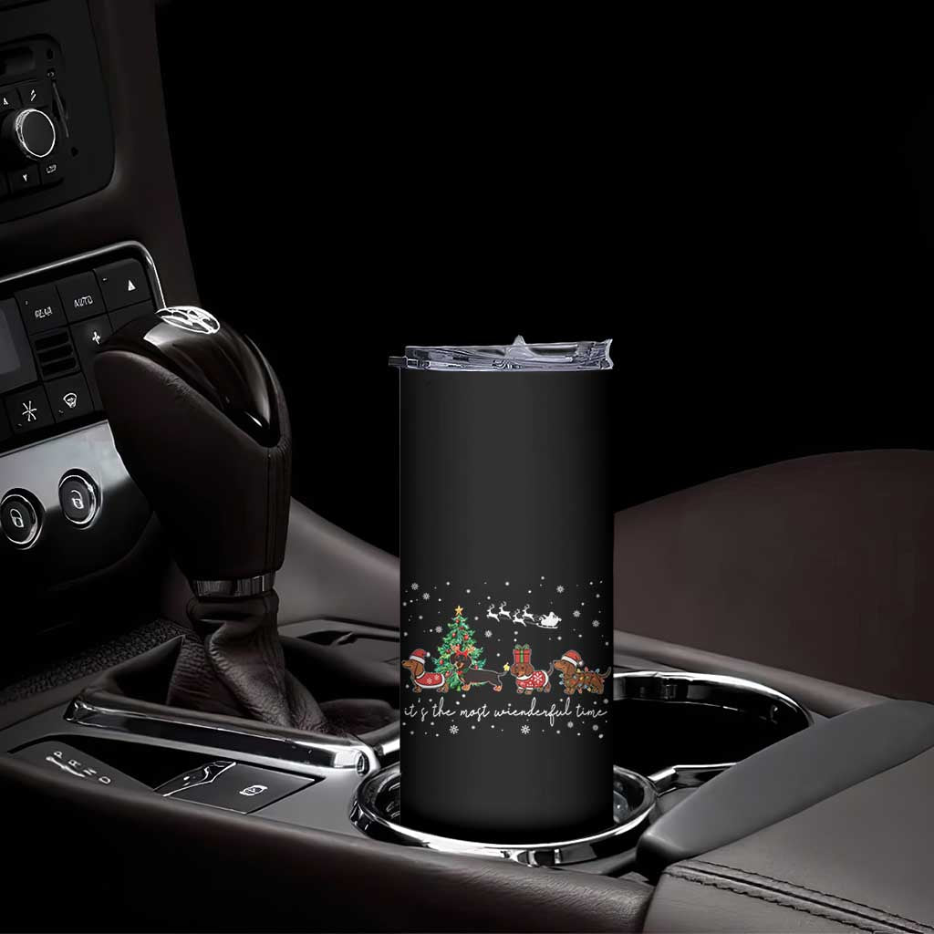 Dachshund Christmas Skinny Tumbler Funny Weiner Dog Lovers Its The Most Wienderful Time - Wonder Print Shop