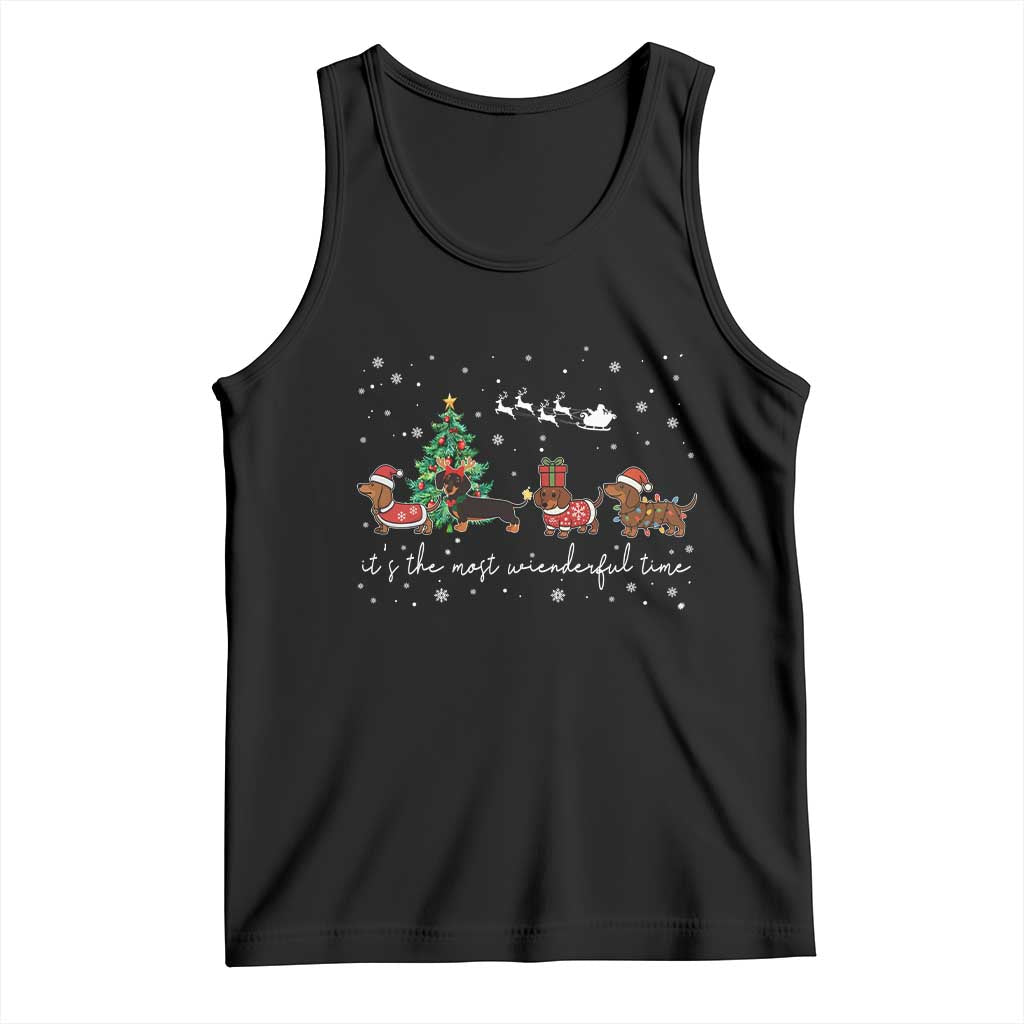 Dachshund Christmas Tank Top Funny Weiner Dog Lovers Its The Most Wienderful Time - Wonder Print Shop