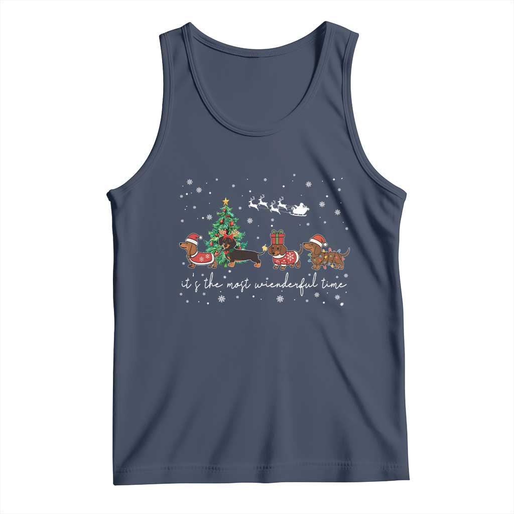 Dachshund Christmas Tank Top Funny Weiner Dog Lovers Its The Most Wienderful Time - Wonder Print Shop