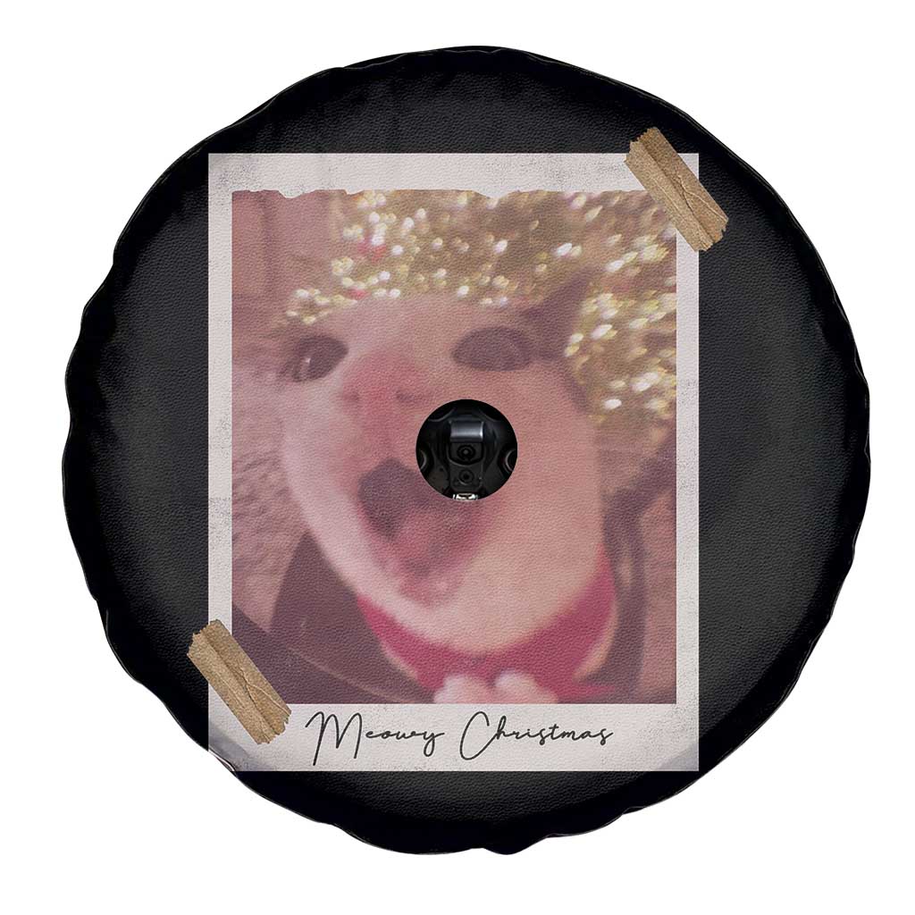 Meowy Christmas Spare Tire Cover Funny Cat Lovers Xmas Vintage Photo - Wonder Print Shop