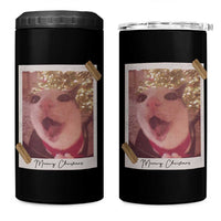 Meowy Christmas 4 in 1 Can Cooler Tumbler Funny Cat Lovers Xmas Vintage Photo - Wonder Print Shop