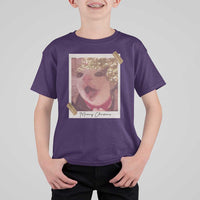 Meowy Christmas T Shirt For Kid Funny Cat Lovers Xmas Vintage Photo - Wonder Print Shop