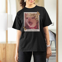 Meowy Christmas T Shirt For Women Funny Cat Lovers Xmas Vintage Photo - Wonder Print Shop