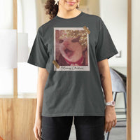 Meowy Christmas T Shirt For Women Funny Cat Lovers Xmas Vintage Photo - Wonder Print Shop
