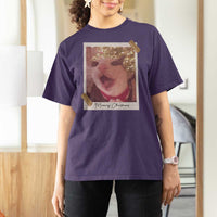 Meowy Christmas T Shirt For Women Funny Cat Lovers Xmas Vintage Photo - Wonder Print Shop