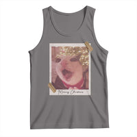 Meowy Christmas Tank Top Funny Cat Lovers Xmas Vintage Photo - Wonder Print Shop