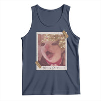 Meowy Christmas Tank Top Funny Cat Lovers Xmas Vintage Photo - Wonder Print Shop